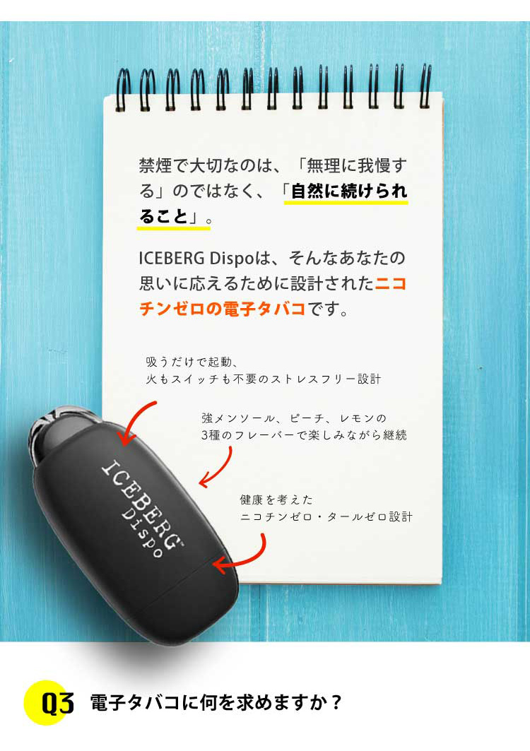 Q3 電子タバコに何を求めますか？