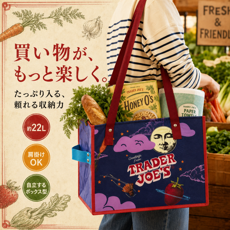 Trader Joe's Collapsible Stand Upグローサリートートバッグ