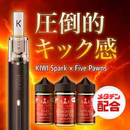 キック感MAX KIWI Spark Five Pawns 60ml セット タバコ系 我慢しない禁煙VAPEセット 煙草と同等の強刺激